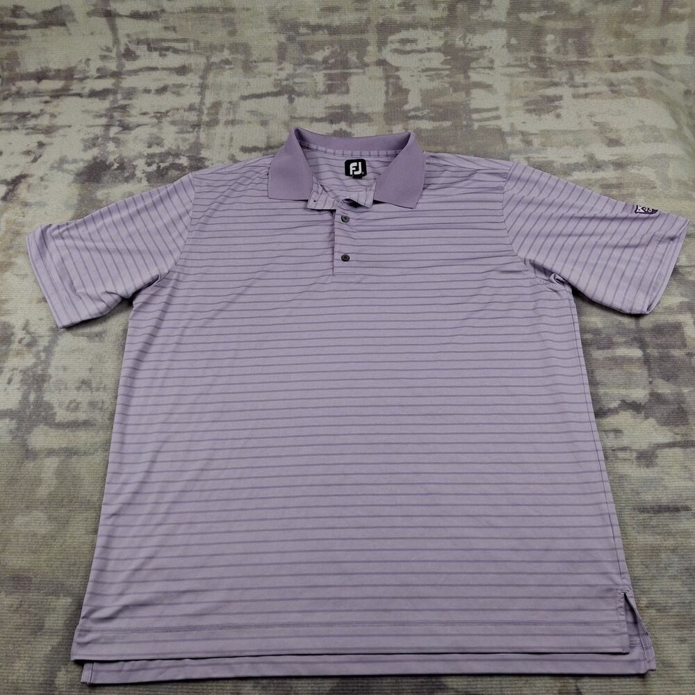 FootJoy Polo Shirt Mens XXL 2XL Cavalry Club Golf Lavender Purple Striped FJ